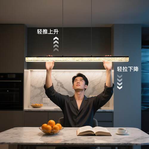 品297灯PINDE厅NG全铜意式条极简餐吊灯现代约餐桌岛台一字简长灯