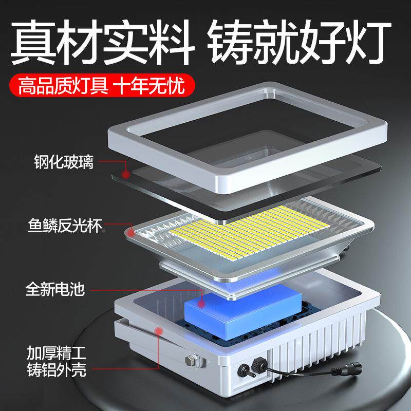太阳能投光灯聚户盆外防水大宝功率ld惠民款家用庭e院照明灯