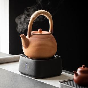 高器颜值陶泥干烧大水壶茶壶陶瓷提梁煮壶家用茶电陶TNH20219 日式