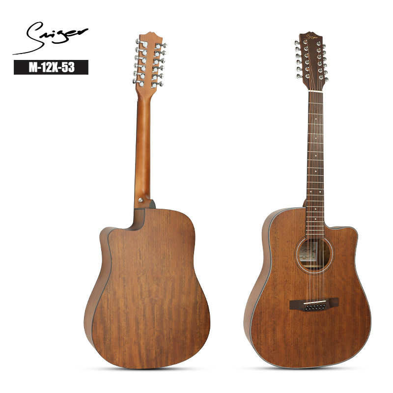 全胡桃木 十二弦吉他 复弦12弦guitar 原木吉他可装电箱