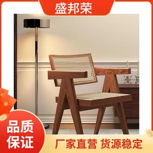 厂家椅子藤加编家用餐椅编扶手椅IEJ昌迪尔感椅厂家实木靠背藤椅