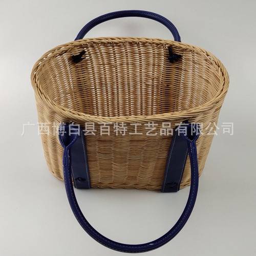 藤编手提篮 购物篮 野餐篮 带提手储物篮 文件篮 办公室篮 化妆篮
