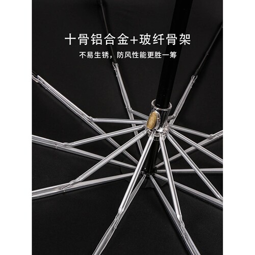 雨伞男士帅气号十骨双人手动加大加固折叠伞抗风暴雨女商新品