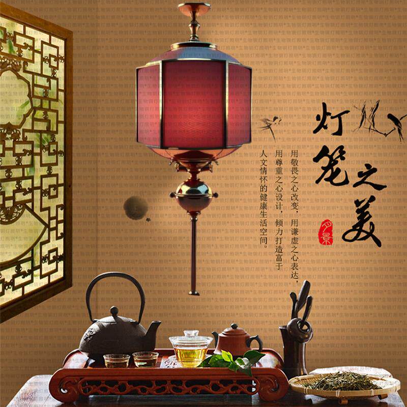 全铜乔迁2024年新款大红结婚led吊灯阳台大门口防水小灯笼太阳能