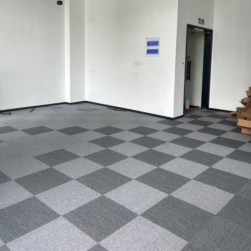 素色纯色方块PVC底环保地毯办公室水泥地大面积商用满铺拼块地垫