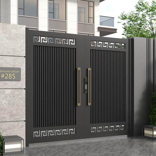 铝合金别墅庭院门双开门农村自建房门电动双开门庭院门镀锌花园门