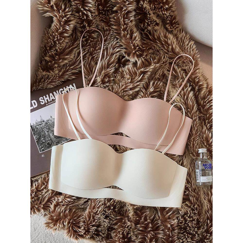 细肩带内衣女小胸聚拢夏薄款吊带专用背心隐形抹胸无肩带文胸美背