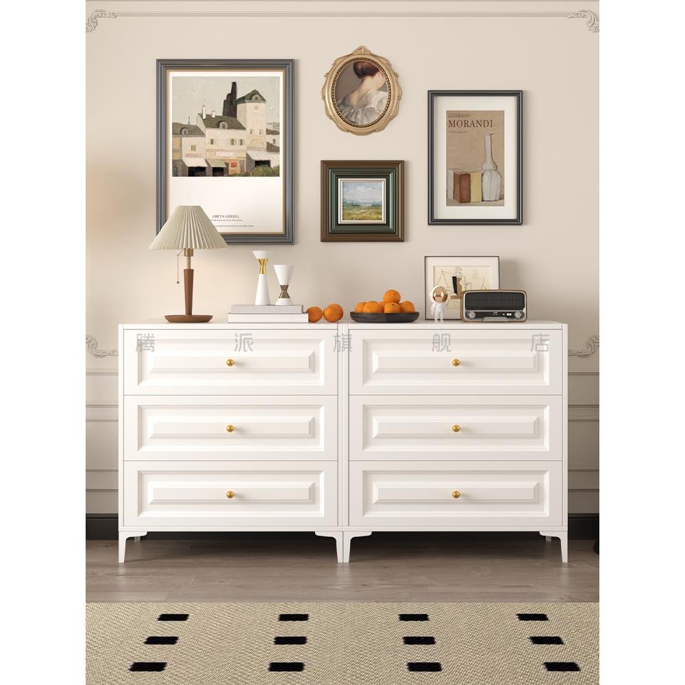 铁艺斗柜卧室储物柜床尾客厅轻奢抽屉柜无甲醛小户型多功能收纳柜