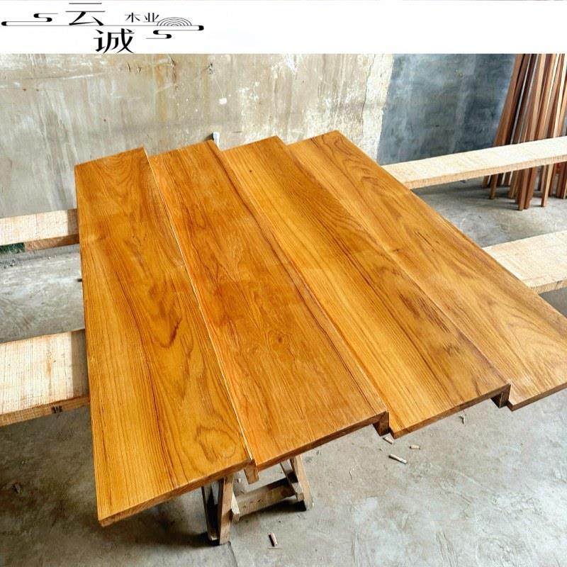 缅甸柚木木料实木桌面窗台板隔板防腐木台面大板DIY定制木板木条