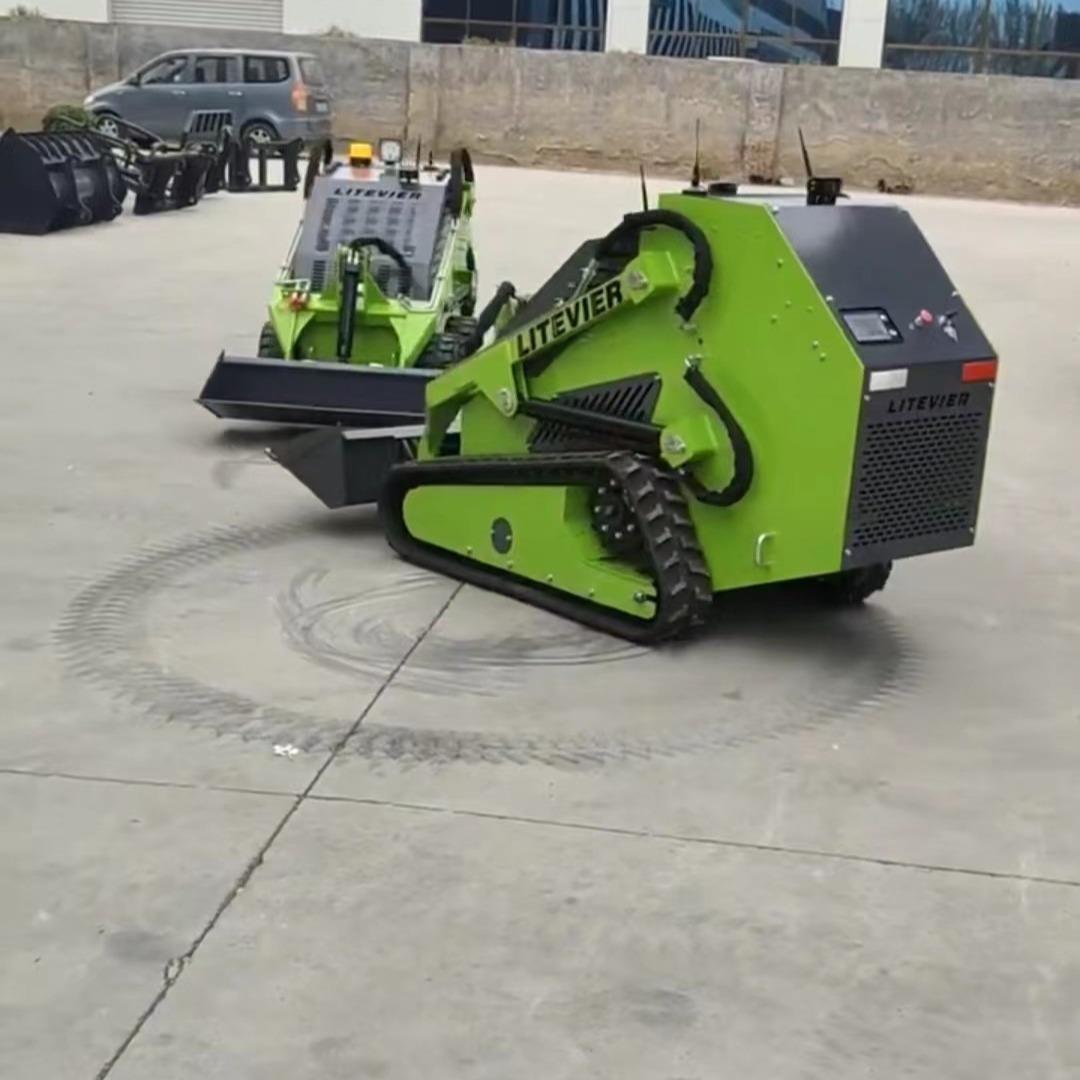 轮式小铲车养殖场用园林抓木爪草机全电动滑移小型四轮装卸车