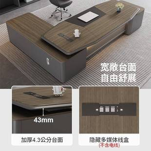 0016约总现代裁家桌办公室具广东轻奢经理大班 办公桌老板桌简LBZ