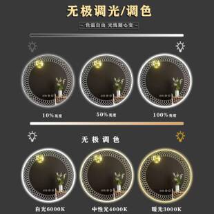 形镜子智能浴室镜卫生间浴91圆室镜镜子智能洗卫生间子手间梳妆台