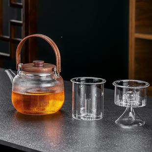 电陶炉煮茶壶璃蒸茶泡茶家用耐高温玻璃烧壶水壶提茶梁壶玻tektx