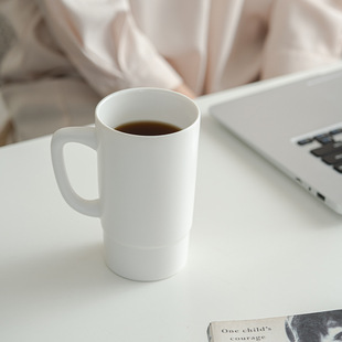 初璞 简约大容量马克杯耐高温陶瓷杯水杯500ml家用办公室男女杯子