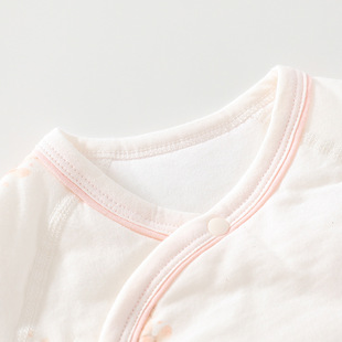 新生婴儿蝴蝶衣60克夹棉无骨纯棉A类薄棉秋冬宝宝哈衣连体衣