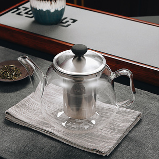 雅风玻璃壶加厚耐高温家用泡茶壶不锈钢烧水壶泡茶纯手工茶具
