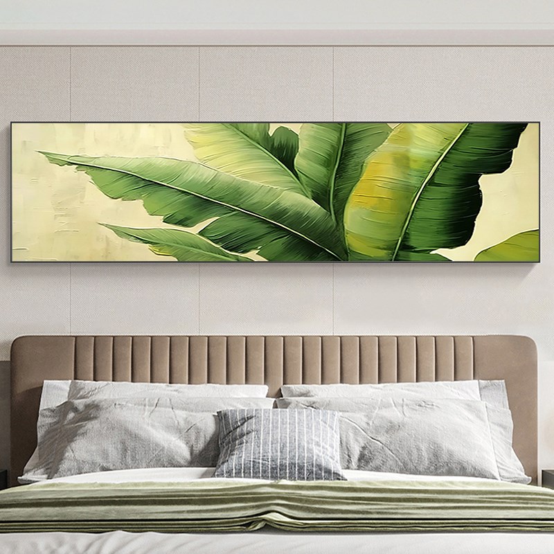 家大业大沙发背景墙装饰画树叶北欧肌理客厅卧室床头房间挂画主卧图片