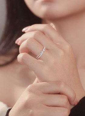 枝芽素圈戒指女小众设计轻奢高级感2024新款开口食指戒百搭指环女