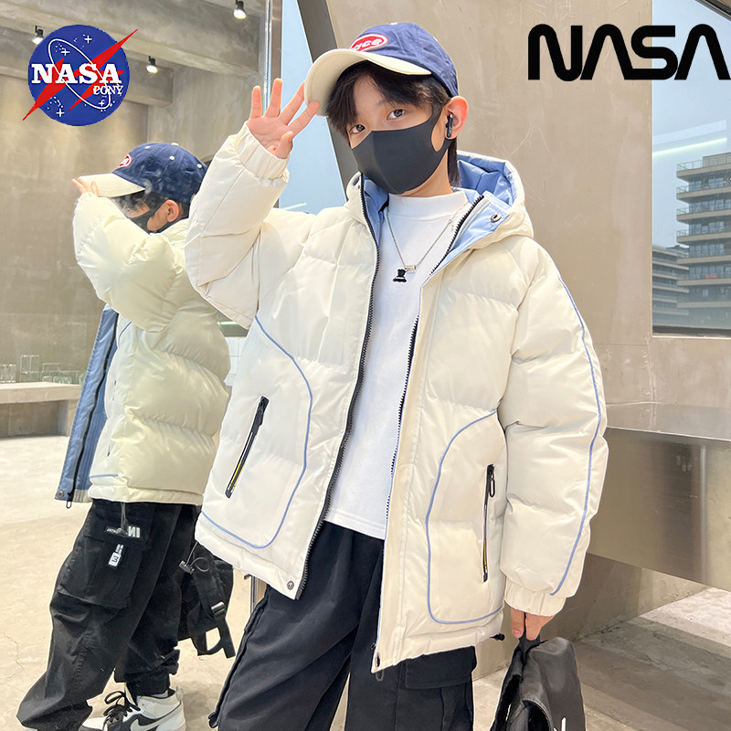 NASA男童冬季加厚羽绒棉服2025新款中大童棉衣儿童男孩棉袄外套潮