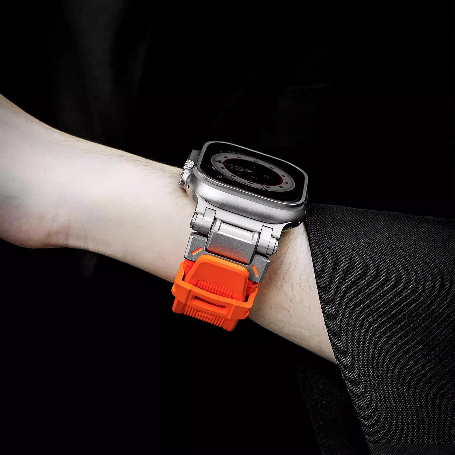 ERFG适用AppleWatch Ultra3探索者改装表带iwatch苹果S11手表S10硅胶高级感S9男watchs8运动SE智能S7腕带49mm