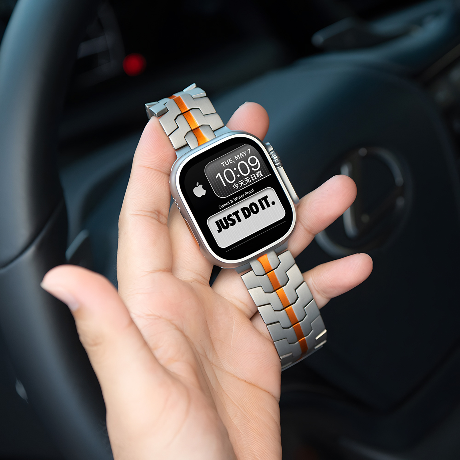 升级工艺防刮耐磨钛金属苹果表带