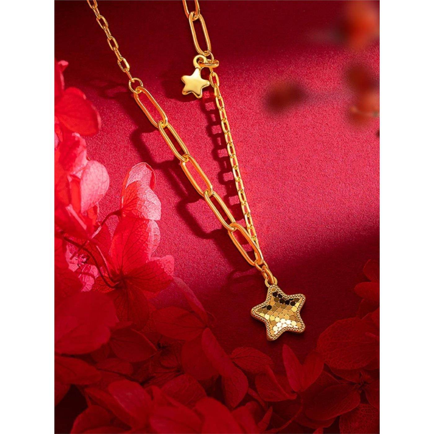 2025新款爆款鱼鳞星星套炼轻奢高级感项炼女越南沙金彷真黄金首饰,饰品/流行首饰/时尚饰品新,项链,淘宝优惠券,粉丝福利购,淘宝优惠卷