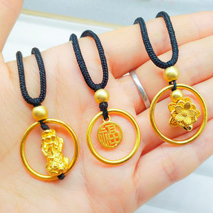 黄金镶钻项链吊坠越南沙金爱心南非锡金项链时尚多款