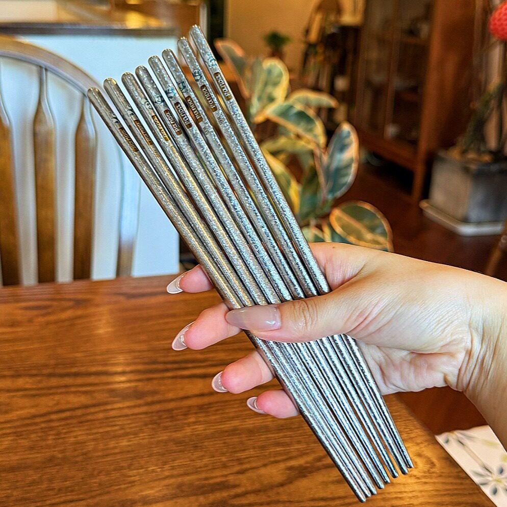 真的很少见的筷子！纯钛结晶钛合金家用户外轻奢送礼钛餐具可携式