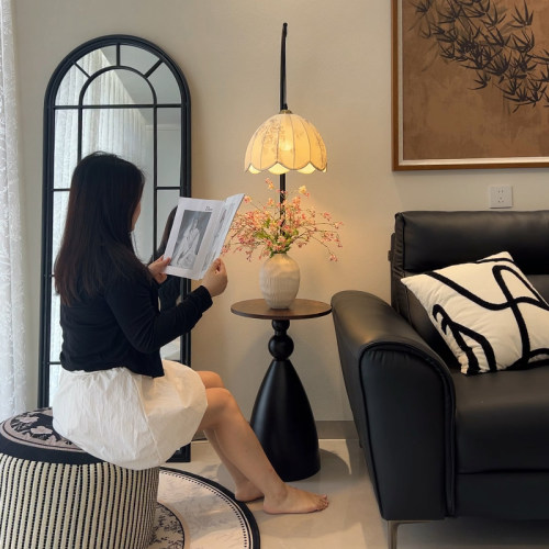 法式中古风边几置物落地灯客厅