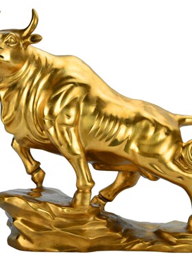 铜牛摆件纯铜牛金牛工艺品办公室高档高级摆件华尔街牛气冲天