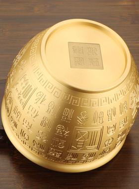 百福铜缸黄铜米缸摆件家居客厅装饰品招聚存财特大号存钱罐聚宝盆