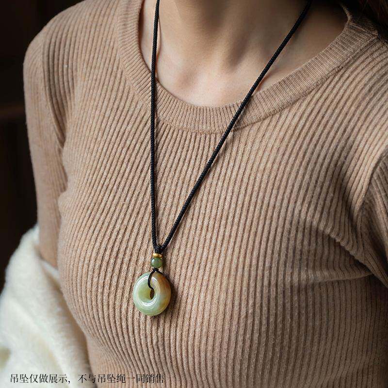 吊坠挂绳手工编织八股辫项炼绳子正品和田玉顶珠玉佩绳挂件替换绳