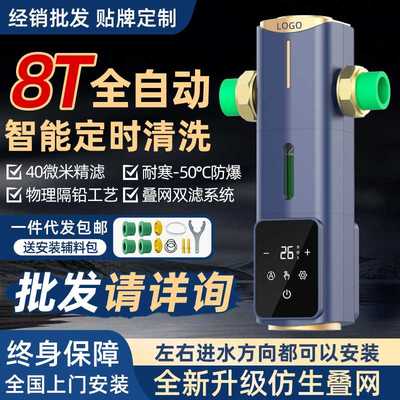 前置过滤器全自动智能定时清洗6T大流量家用全屋净水反冲洗过滤器