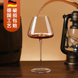 高颜值大号勃艮第红酒杯轻奢凹槽高脚杯水晶玻璃葡萄酒杯家用