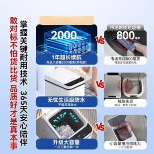 厨房客厅卫生间厕所电动夹缝 智能垃圾桶自动吸附套袋家用感应式