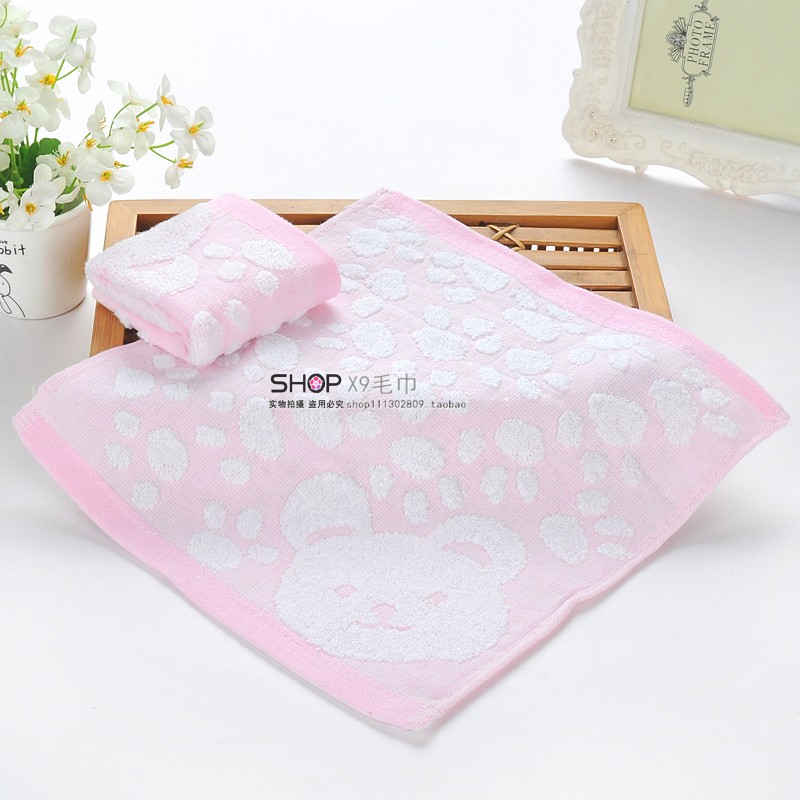 10条装纯棉比竹纤维好小毛巾四方巾婴儿童幼儿园方巾洗脸面巾批發