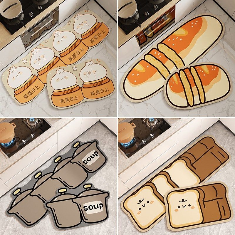 厨房地垫防滑防油可擦免洗硅藻泥吸水垫2024新款专用防水防脏地毯