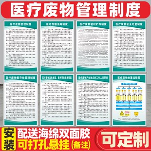 医疗废物管理制度牌诊所规章制度医院垃圾处置流程图管理应急预案
