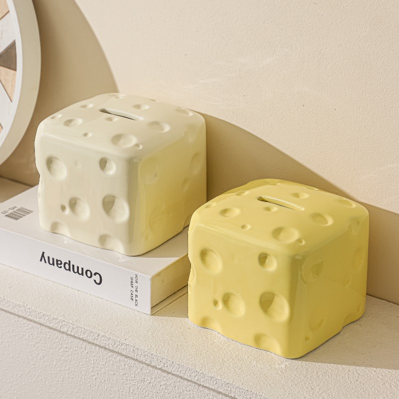 奶酪存钱罐只进不出大号男孩女孩儿童2024新款可U存可取陶瓷储蓄