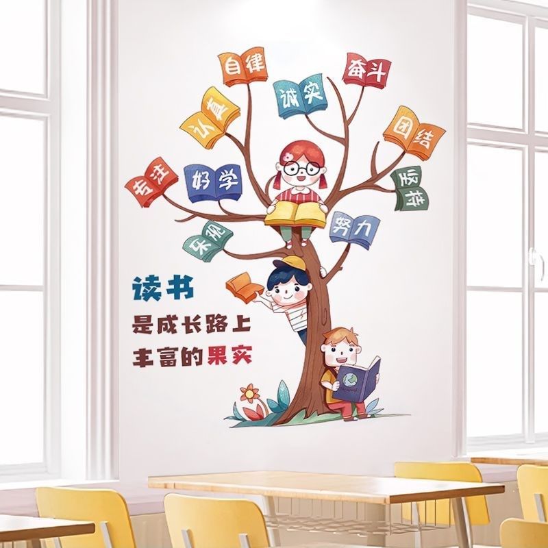 励志墙贴纸贴画教室班级文化布置学生学习标语大学生宿舍装饰壁纸,家居饰品,文化墙贴,淘宝优惠券,粉丝福利购,淘宝优惠卷