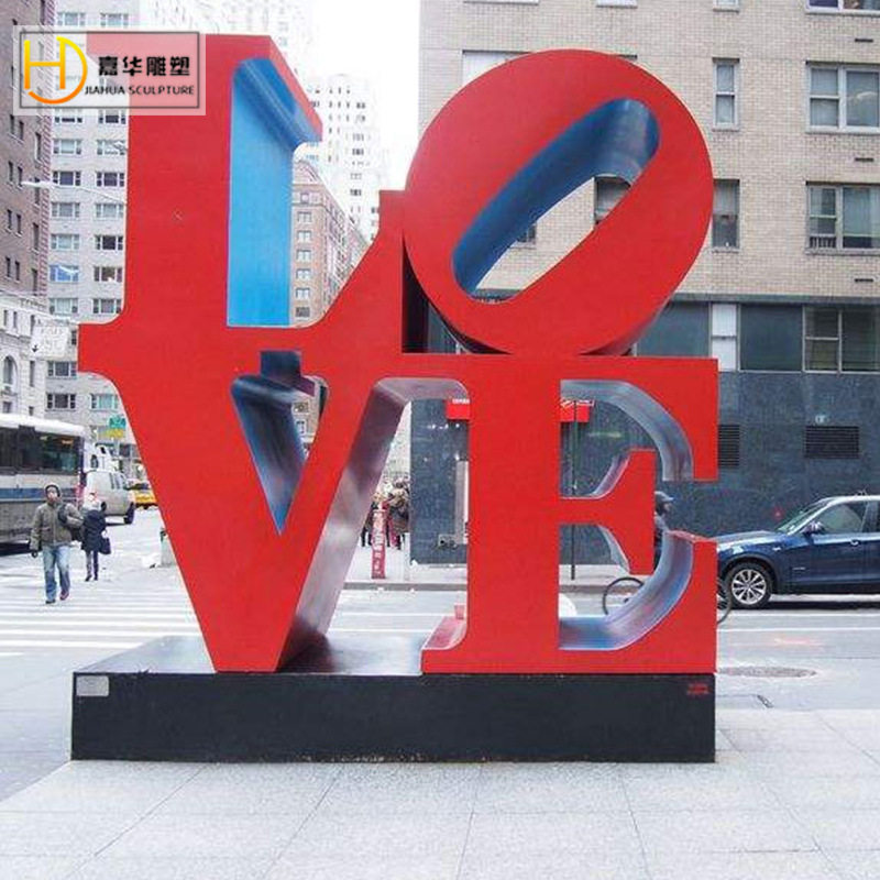 大型不锈钢英文字体love爱情主题雕塑商场购物广场步行街装饰美陈