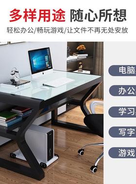 电脑桌台习式家用简约现代易办公学桌生学书桌卧室写IIW字台简电