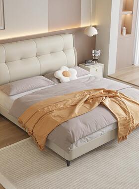油风现代皮质奢床双奶人1.8软x2ZFO米床单人简约轻高档储物床包床