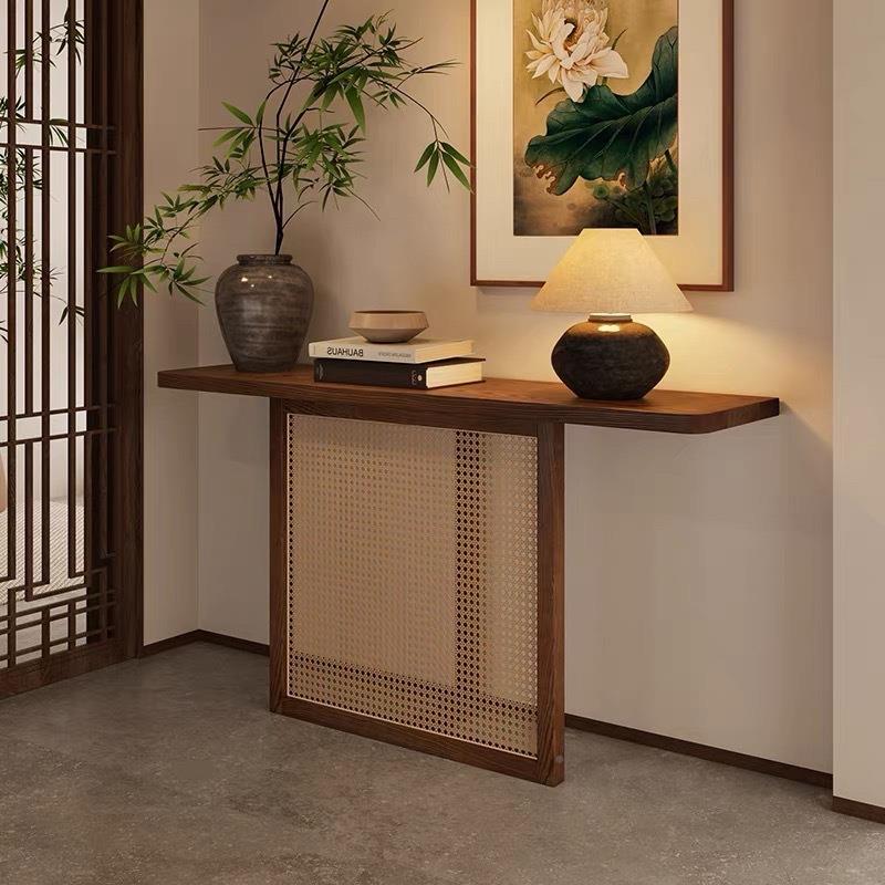 玄关台案台饰实ZEP古木关桌玄长条条几靠墙家装用子入户原木风