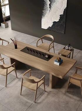 现代约简实木茶桌茶盘XJW体泡茶桌椅组合大新中式轻奢家用一茶台