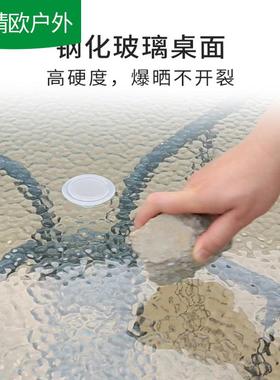 户椅外折叠桌椅合庭茶院花园铁艺JO-黑色室外方卓摆摊桌椅几折叠