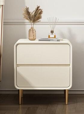 智床头柜指纹解锁多功能现代约保险柜充电实木能卧床室边95970柜