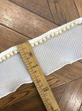 窗帘帘头侧边白装边饰色蕾丝珠花沙发垫扶手HOQ点缀辅料边服装配