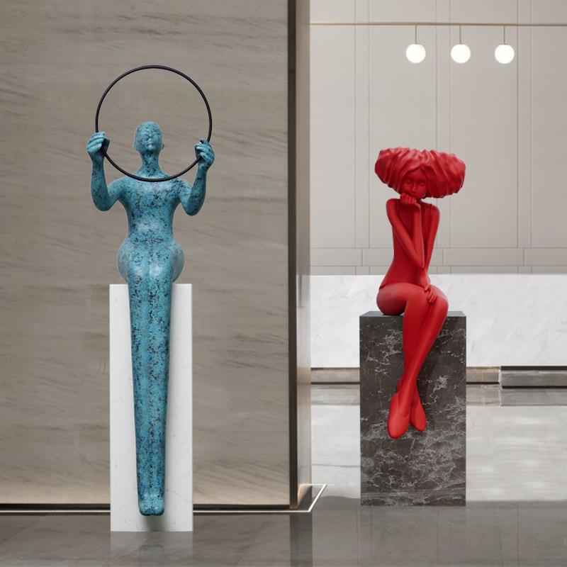 人形艺术设雕塑落地灯廊YHC计师酒店画大堂展厅创意大型像人体雕