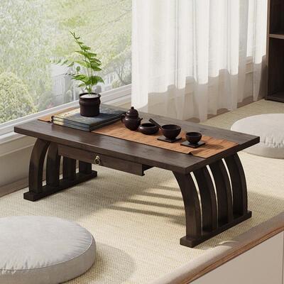 中式飘窗小子茶简几榻榻LLS米约窗台阳台楠竹茶桌矮桌地小型桌毯